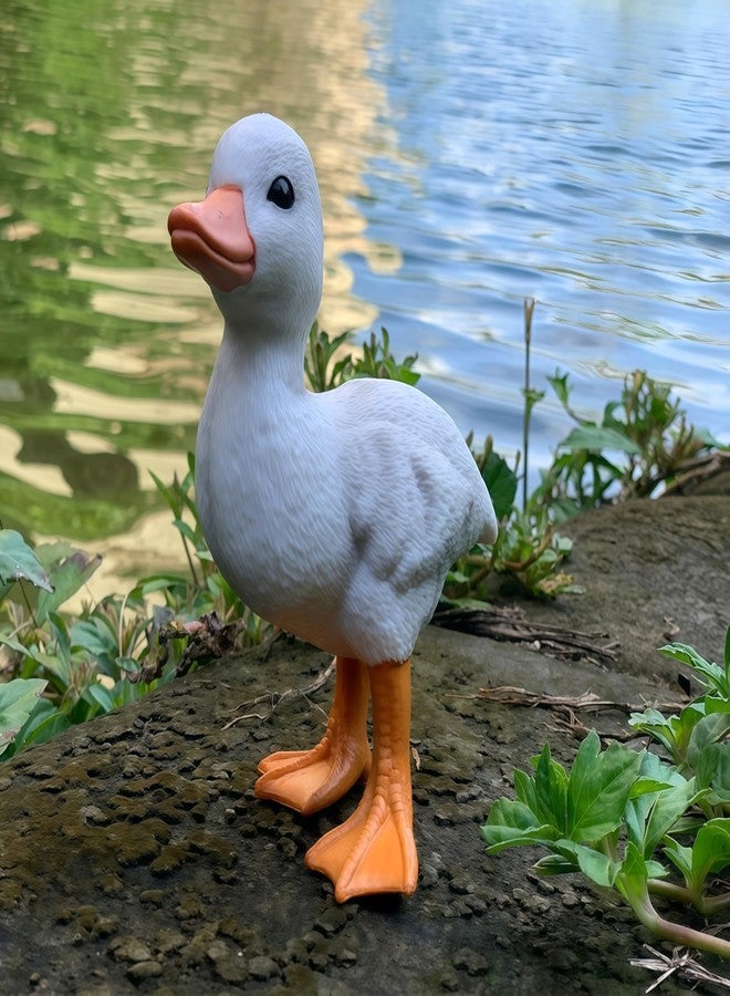 Higherbros Rubber Ducks Farm Realistic Animal Figurines Duckling Little Duck Animal Figures for Children's Toys Bath Toys and for Party Favors, Gifts, Prizes, Rewards, Giveaways (White) - Image 5