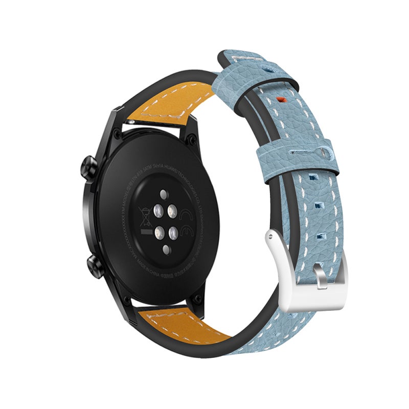 Leather Strap 22mm Comfortable Wearing Quick Release - Rustproof Stainless Steel Buckle Fine Stitching for 46mm Watches - Image 1