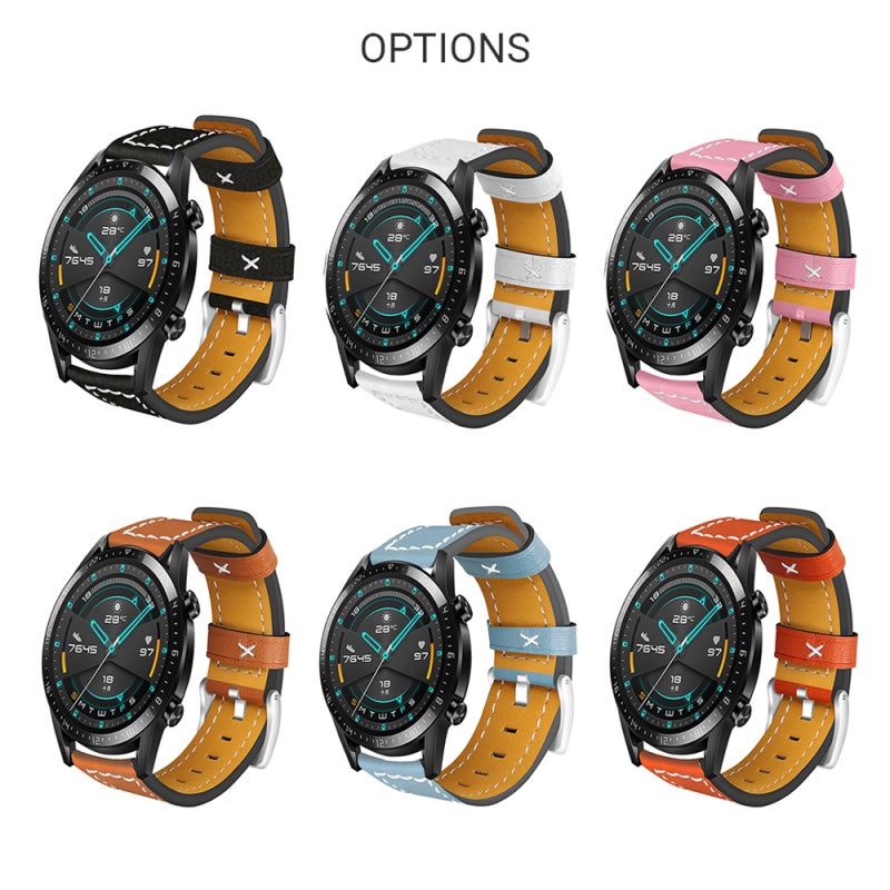 Leather Strap 22mm Comfortable Wearing Quick Release - Rustproof Stainless Steel Buckle Fine Stitching for 46mm Watches - Image 3