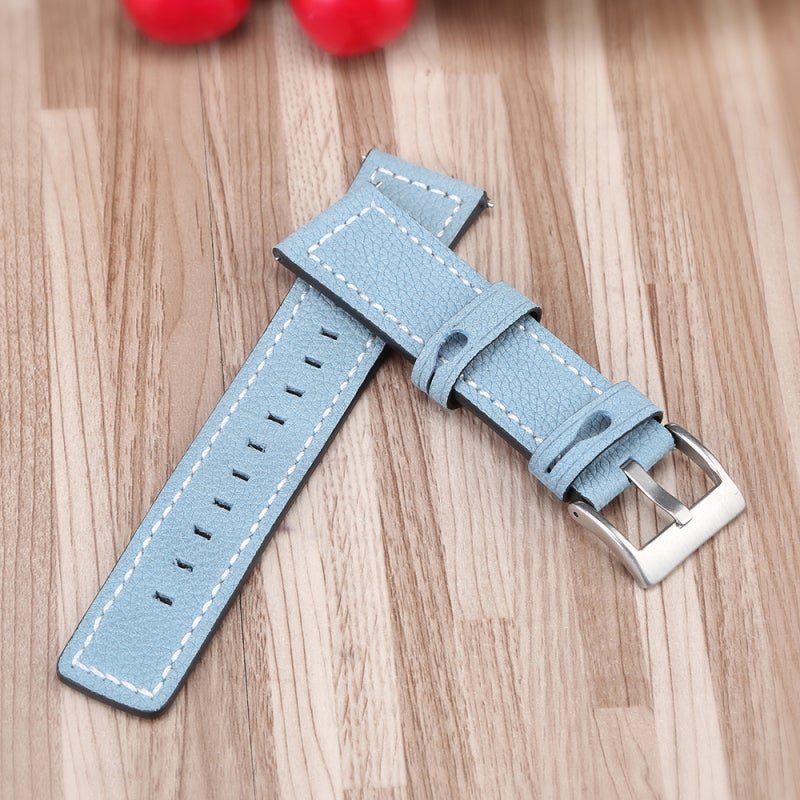 Leather Strap 22mm Comfortable Wearing Quick Release - Rustproof Stainless Steel Buckle Fine Stitching for 46mm Watches - Image 5