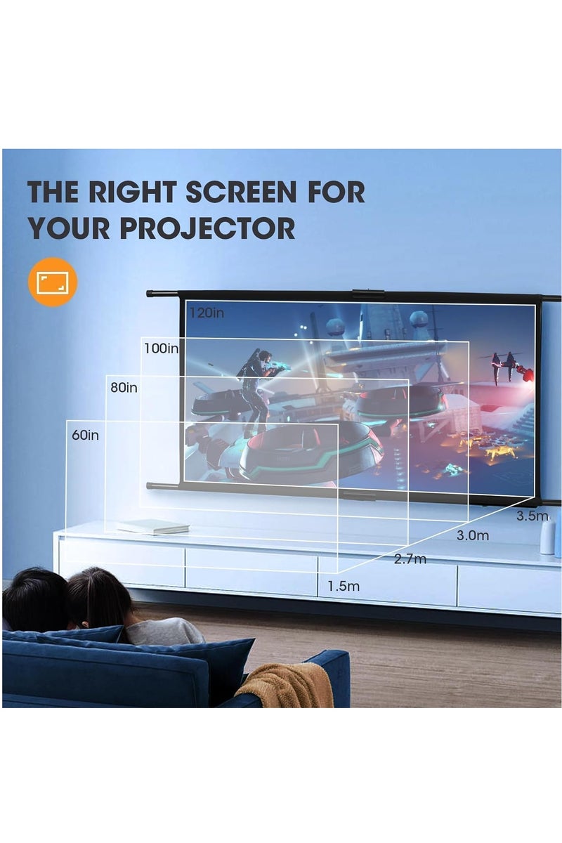 Flash Hawk 2 in 1 84 inch 16:9 Portable Foldable Projection Screen Soft Curtain With Tripod Stand and Carrying Bag for Indoor Outdoor Home Theater Backyard Cinema Travel  - Image 5