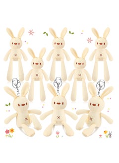 8 Pcs Plush Bunny Stuffed Animal 7.87 Inch Mini Bunnies Doll Keychain Cotton Rabbit Graduation Gifts for Boys Girls Birthday Party Favor
