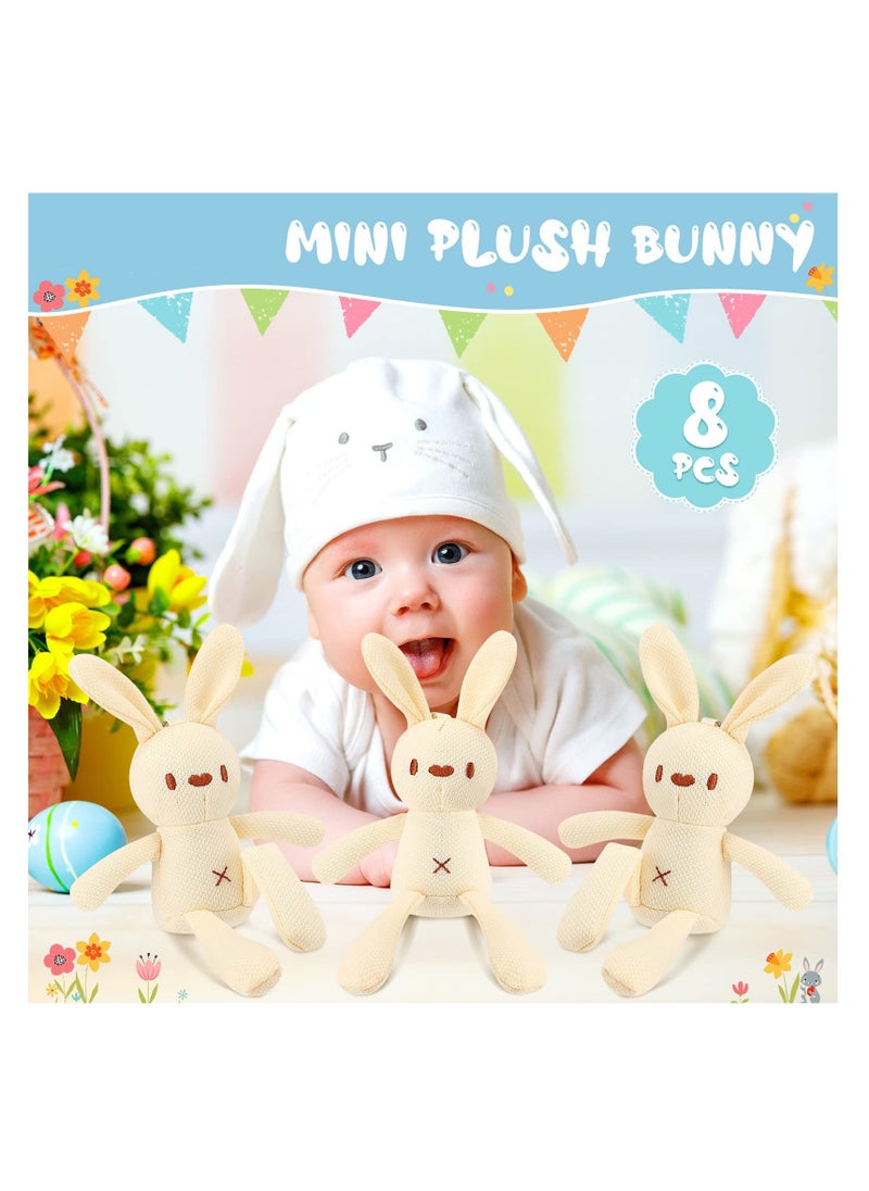 Generic - 8 Pcs Plush Bunny Stuffed Animal 7.87 Inch Mini Bunnies Doll Keychain Cotton Rabbit Graduation Gifts for Boys Girls Birthday Party Favor - Image 1