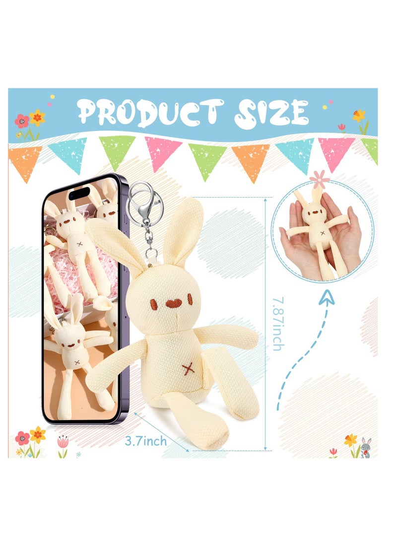 Generic - 8 Pcs Plush Bunny Stuffed Animal 7.87 Inch Mini Bunnies Doll Keychain Cotton Rabbit Graduation Gifts for Boys Girls Birthday Party Favor - Image 1