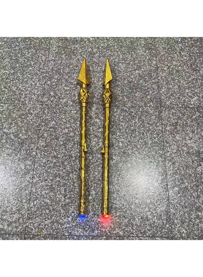 Travel Toys Children's Toys Monkey King Stainless Steel Ruyi Golden Hoop Stick Stall Toys-Color:Automatic Retractable Glow [musket]]  - Image 1