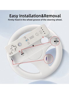 Generic 2 Pack Racing Wheels for Nintendo Wii & Wii U Remote Controllers - Steering Wheel Accessories for Mario Kart and Other Racing Games (White)  - Image 3