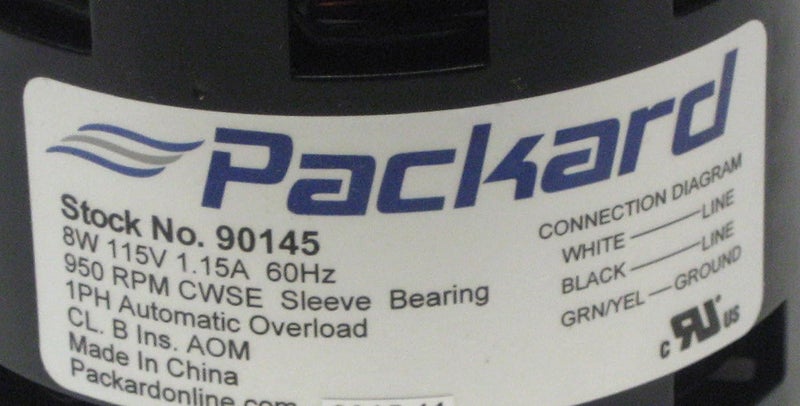 Packard 90145 Motor for Greenheck 310145, 8 Watt, 115/60 Volts, 950 RPM, CWSE - Image 4