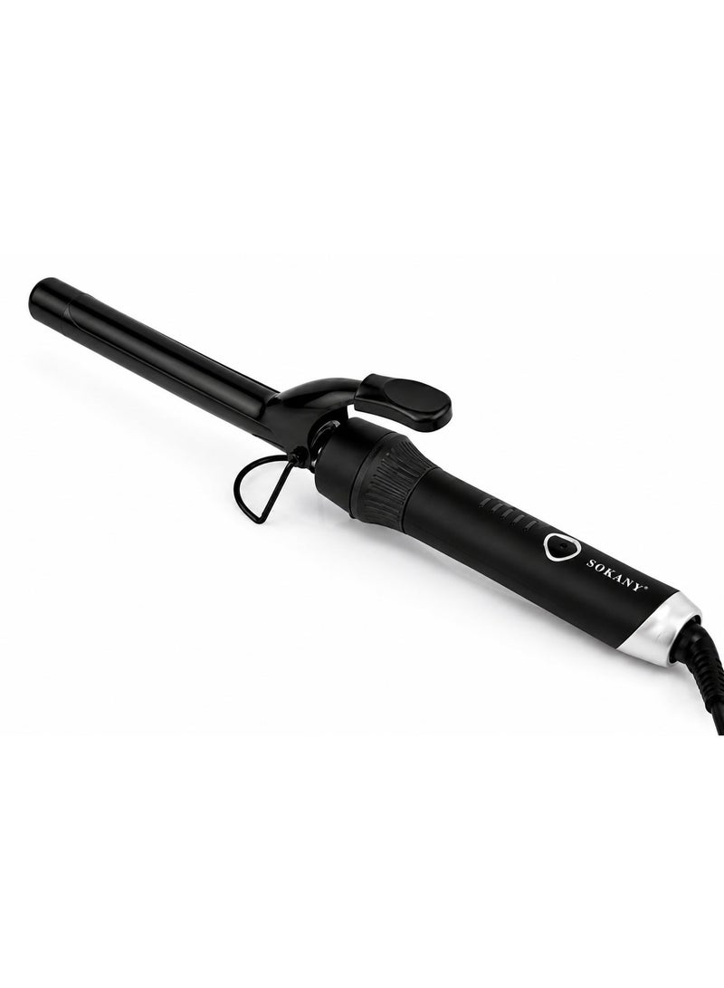 sokany SK-667 Hair Curling Iron – Rapid Heating, Digital Temperature Control, High-Heat Performance, Even Heat Distribution, Slim Barrel for Curls & Waves, Safety Clamp, 360° Swivel Cord, Ergonomic Heat-Resistant Design – Black - Image 2