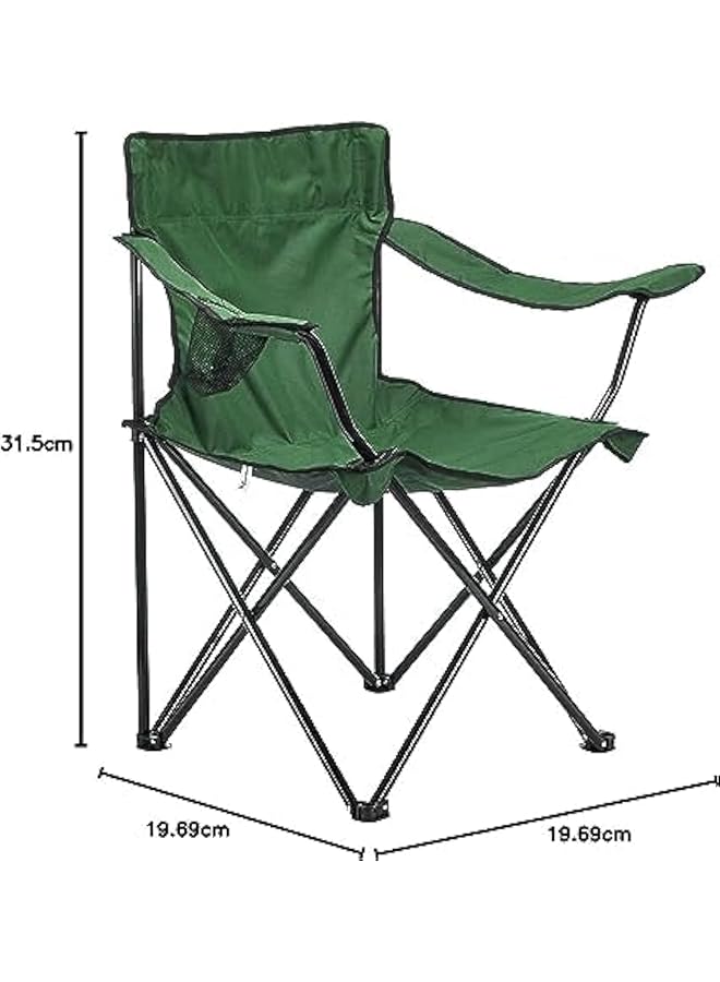 luksYol CAZADORA Folding Beach Chair Lightweight High Back Camping Chair for Adults Foldable Outdoor Seat with Carry Bag Ideal for Camp Beach Picnic Hiking (Green 50) - Image 3