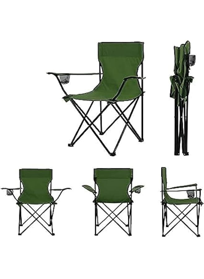 luksYol CAZADORA Folding Beach Chair Lightweight High Back Camping Chair for Adults Foldable Outdoor Seat with Carry Bag Ideal for Camp Beach Picnic Hiking (Green 50) - Image 5