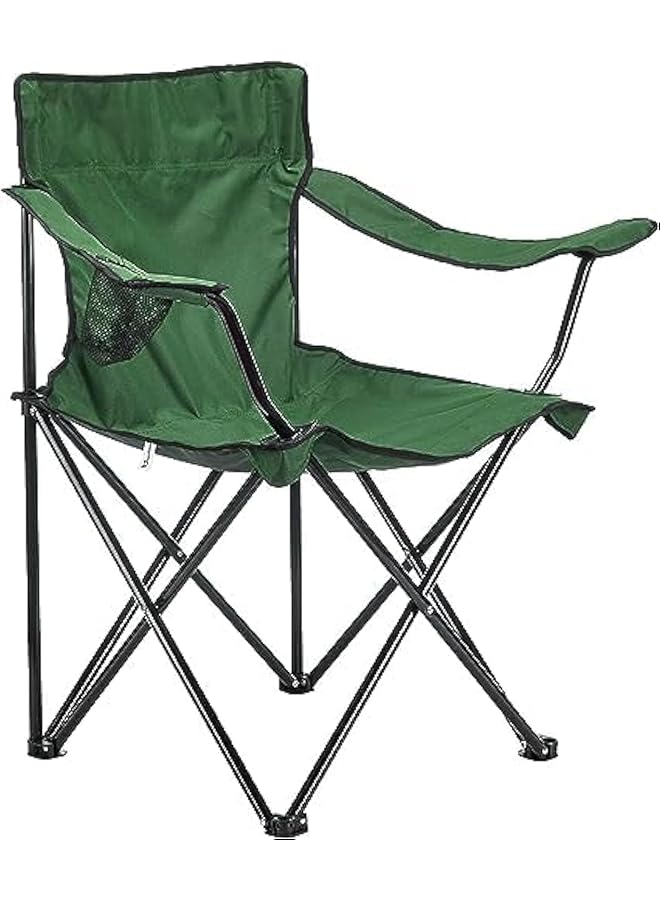 luksYol CAZADORA Folding Beach Chair Lightweight High Back Camping Chair for Adults Foldable Outdoor Seat with Carry Bag Ideal for Camp Beach Picnic Hiking (Green 50) - Image 1