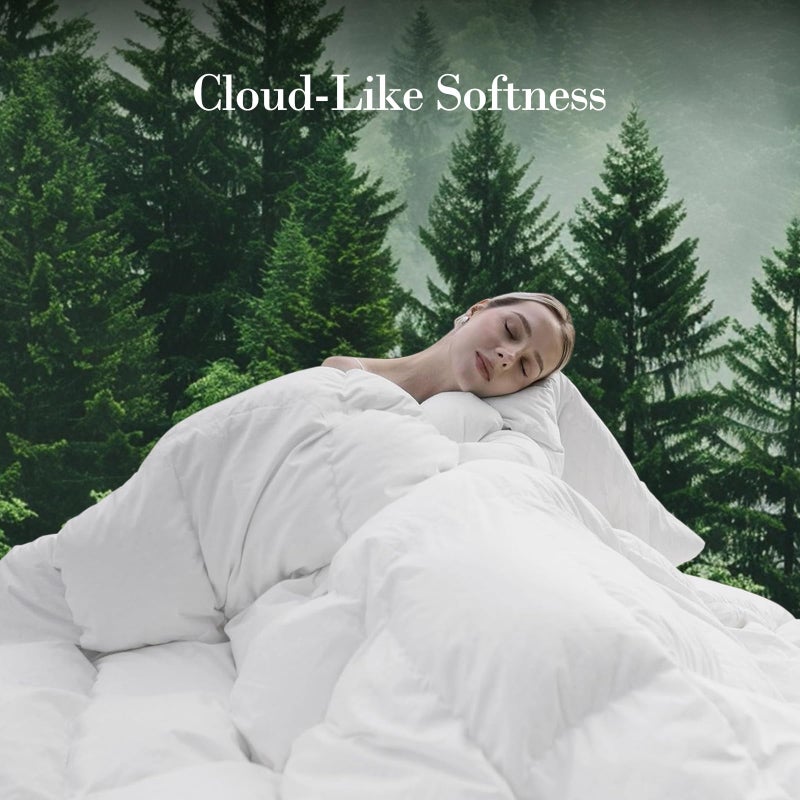ITSNGBY Down Fibers Comforter Twin Size,Luxurious All Seasons Hotel Collection Duvet Insert,54 Oz High Bulkiness Medium Warmth,Fluffy & Breathable for Bedroom, Guestroom, Hotel (White,68x90) - Image 5