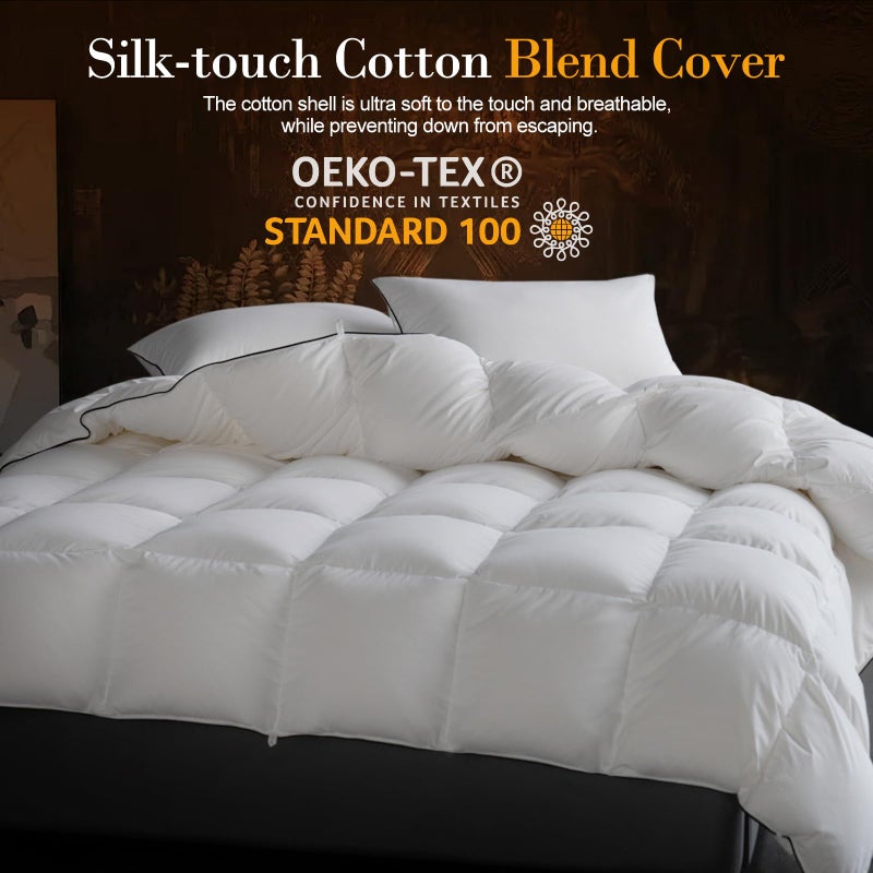 ITSNGBY Down Fibers Comforter Twin Size,Luxurious All Seasons Hotel Collection Duvet Insert,54 Oz High Bulkiness Medium Warmth,Fluffy & Breathable for Bedroom, Guestroom, Hotel (White,68x90) - Image 3