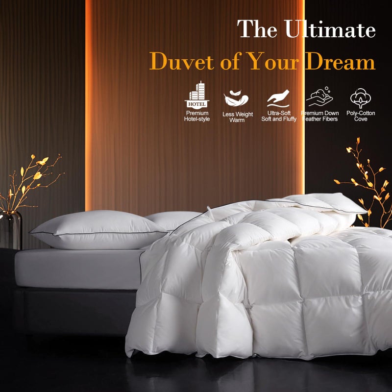 ITSNGBY Down Fibers Comforter Twin Size,Luxurious All Seasons Hotel Collection Duvet Insert,54 Oz High Bulkiness Medium Warmth,Fluffy & Breathable for Bedroom, Guestroom, Hotel (White,68x90) - Image 2