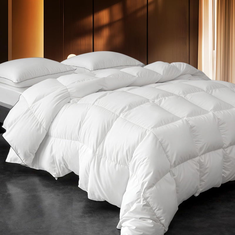 ITSNGBY Down Fibers Comforter Twin Size,Luxurious All Seasons Hotel Collection Duvet Insert,54 Oz High Bulkiness Medium Warmth,Fluffy & Breathable for Bedroom, Guestroom, Hotel (White,68x90) - Image 1