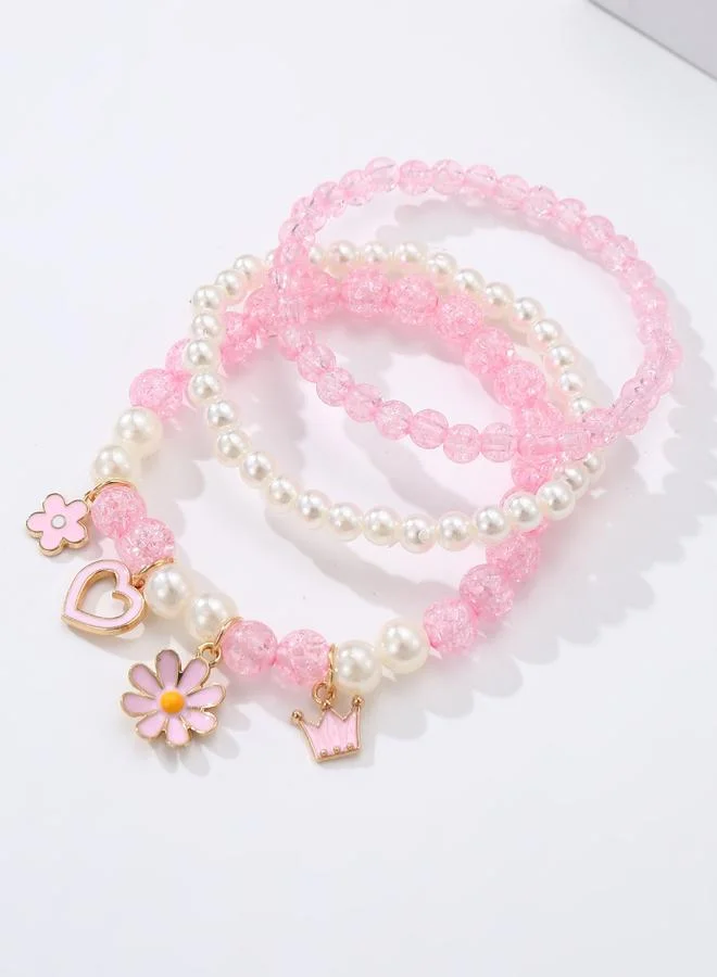 Take Two Pack of 3 - Pink Beaded Anklet