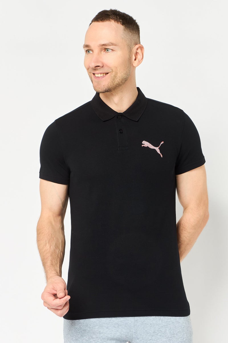 PUMA تي شيرت بولو رياضي للرجال بأكمام قصيرة، خارجي، أسود - Image 1