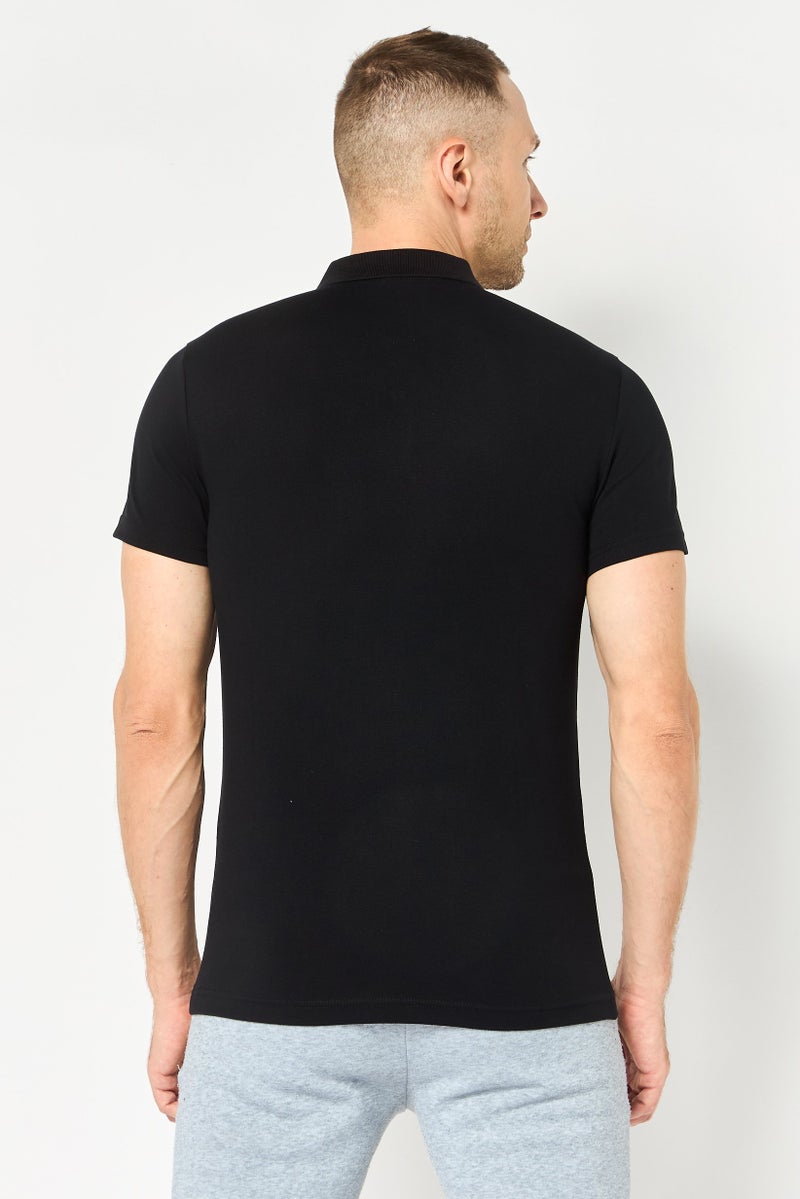 PUMA تي شيرت بولو رياضي للرجال بأكمام قصيرة، خارجي، أسود - Image 4