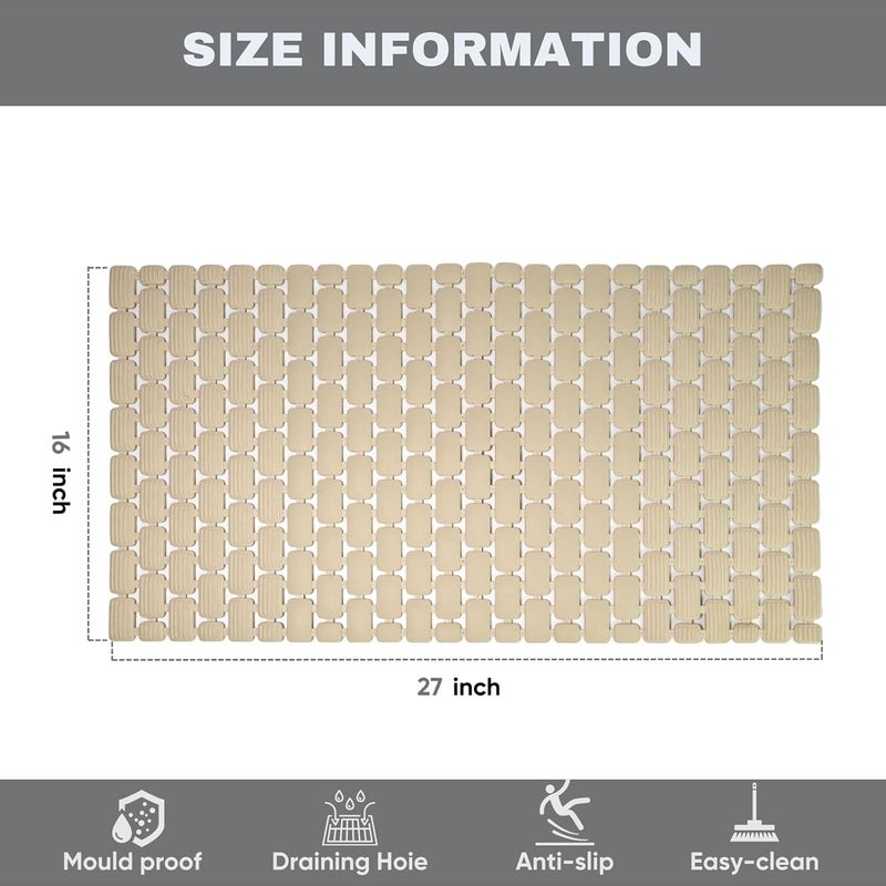 HaRvic HaRvic PVC Rubber mat Drainage Non Slip Rubber Mat Commercial Use Floor Mat Bathroom Swimming Pool Shower Doormat Indoor Outdoor Wet Area Kitchen Terrace Mats Beige  - Image 3