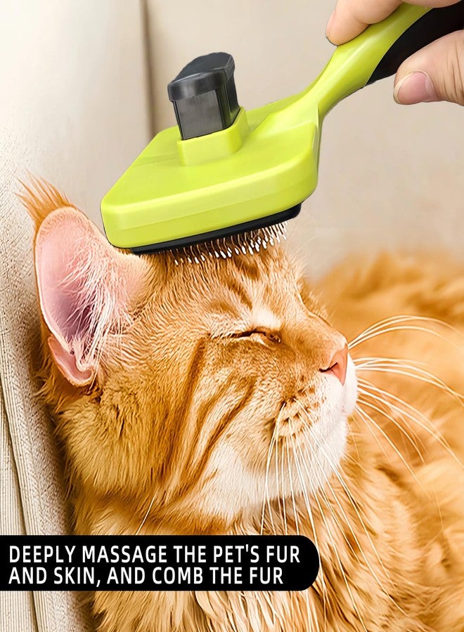 Histotree Green Self Cleaning Slicker Brush for Dogs&Cats Skin-Friendly Pet Brush for Shedding&Deshedding Pet Grooming Tool for Long&Short Haired Pets Gentle Remove Loose Hair Knots Tangles - Image 4