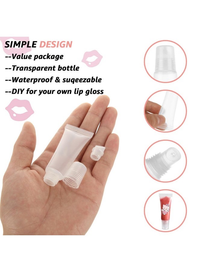 8Ml Mini Lip Gloss Tubes 100 Pack Clear Lip Balm Tubes Empty Lipgloss Tubes Bulk Lip Balm Containers Lip Gloss Bottles Refillable Squeeze Tubes With 2 Pack 20Ml Syringe For Lip Gloss Supplies