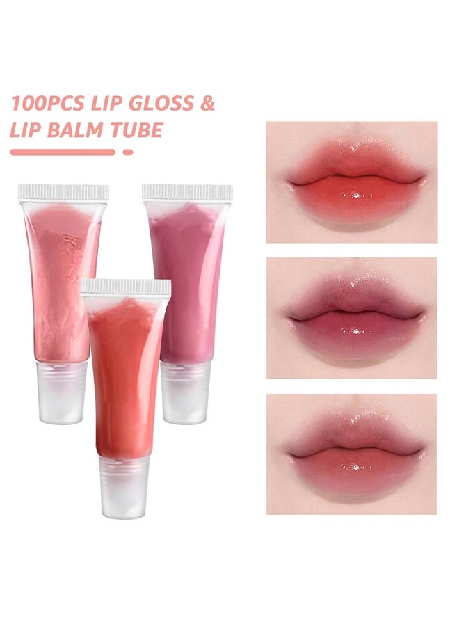 8Ml Mini Lip Gloss Tubes 100 Pack Clear Lip Balm Tubes Empty Lipgloss Tubes Bulk Lip Balm Containers Lip Gloss Bottles Refillable Squeeze Tubes With 2 Pack 20Ml Syringe For Lip Gloss Supplies