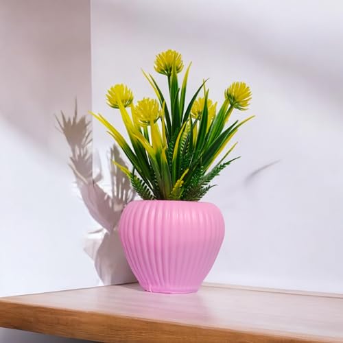 Flora Planet® Artificial Plants Pack of 4 | Multi Variety | Durable Plastic | Ideal for Hassle-Free Home Decor and Wall Decor | 6 cm X 15 cm | Perfect Home Decor Items - Image 2