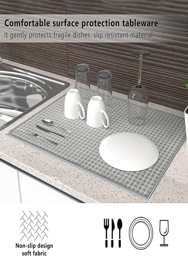 TASMAX dish drying mat for kitchen water absorbent mat drying mat for kitchen utensils large dry mat for kitchen utensils drying mat for kitchen items for home all 50 * 38 PACK of 2 RANDOM COLOR - Image 5