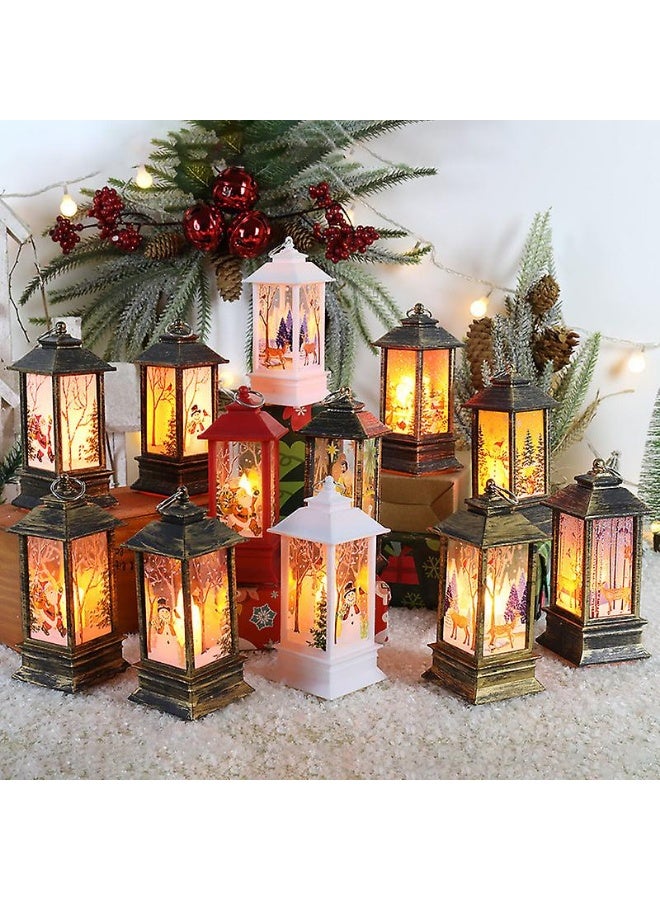 Christmas Storm Lantern Candlestick Lamp – LED Christmas Night Light with Santa or Snowman Design – Retro Desktop Decorative Lamp - Image 2