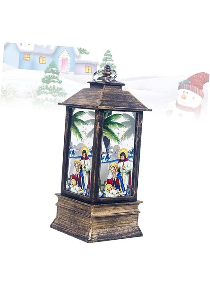 Christmas Storm Lantern Candlestick Lamp – LED Christmas Night Light with Santa or Snowman Design – Retro Desktop Decorative Lamp - Image 4