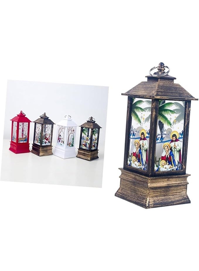 Christmas Storm Lantern Candlestick Lamp – LED Christmas Night Light with Santa or Snowman Design – Retro Desktop Decorative Lamp - Image 5