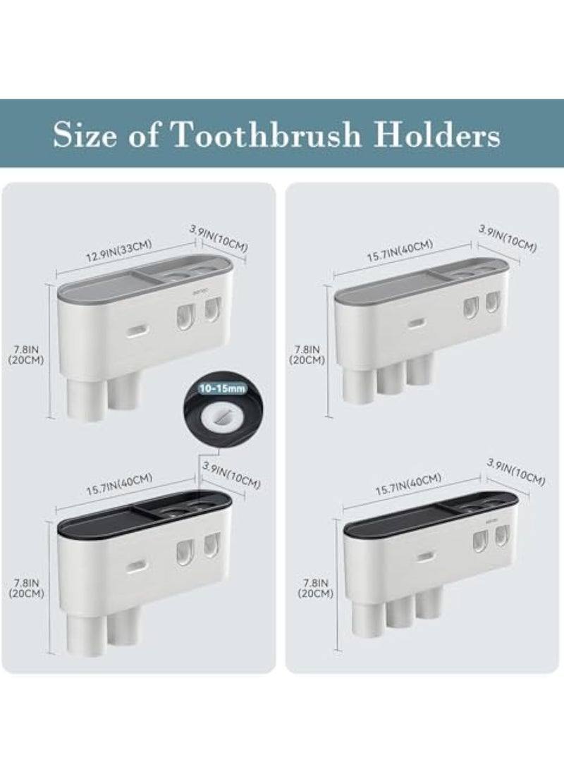Arabest Toothbrush Holder with Automatic Toothpaste Dispensers, Toothbrush Holders Wall Mounted, 6 Brush Slots, 3 Magnetic Cups,1 Cosmetic Drawer Organizer and 1 Large Storage Tray (2 Cups)  - Image 2