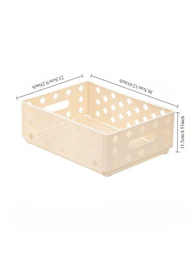 Cream White Foldable Storage Basket Organizer Collapsible Stackable Bin For Home Office Kitchen - Image 5