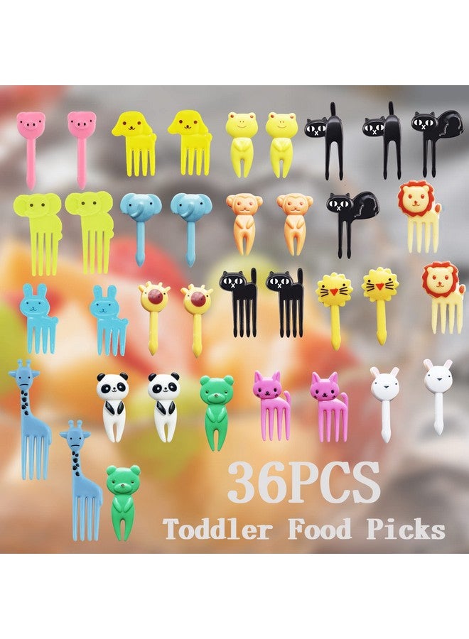 UOUYOO 36 Pcs Animal Food Picks For Kids, Cute Cartoon Animal Fruit Food Toothpicks,Reusable Lunch Picks For Kids Bento, Lunch Bento Box Picks For Toddler,Kids Lunch Accessories  - Image 5