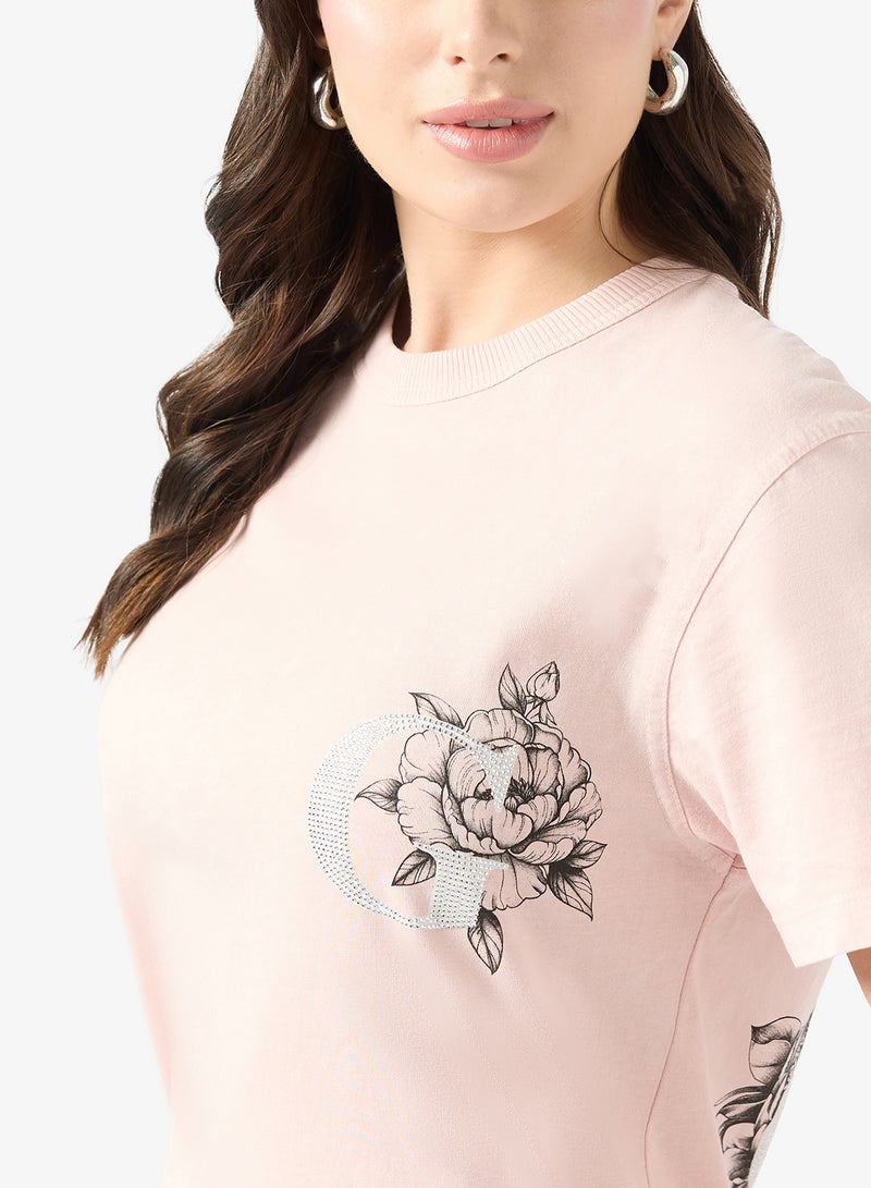 GUESS Short Sleeve Crew Neck G81 Flowers T-Shirt - Image 3