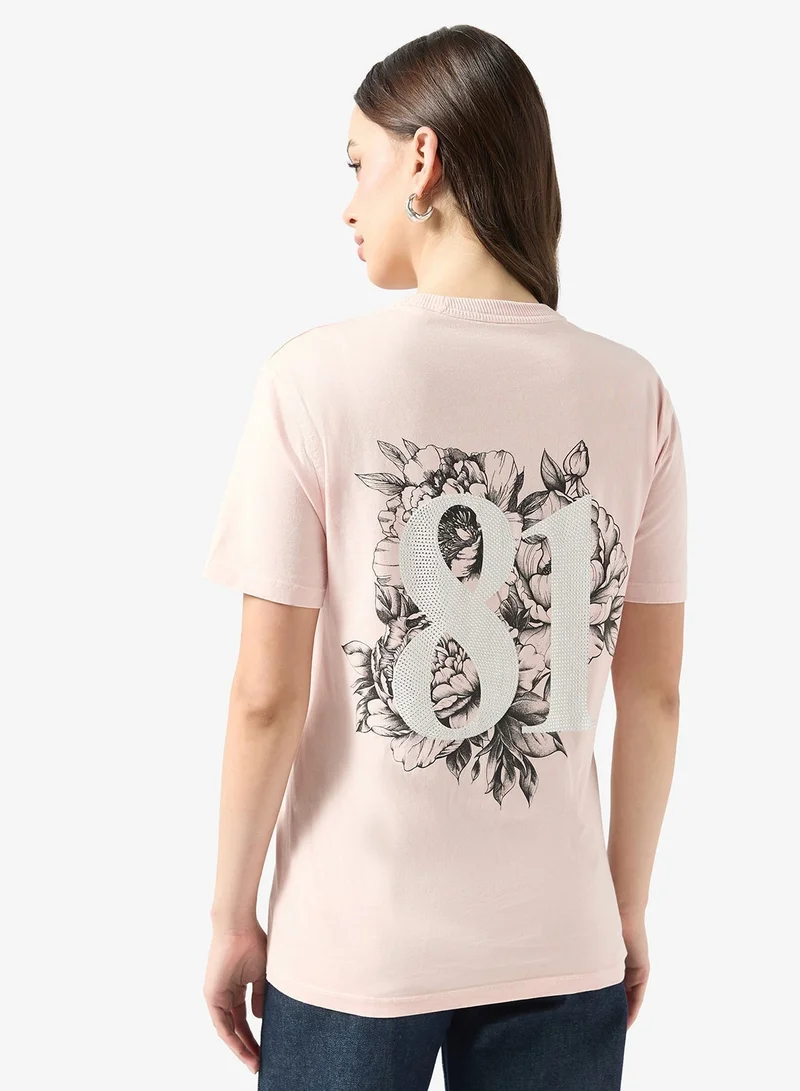 GUESS Short Sleeve Crew Neck G81 Flowers T-Shirt