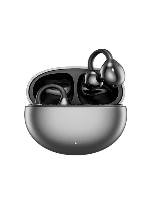 Open Ear Ring True Open Ear Headphones, Lightweight Comfort Open Ear Clip Wireless Earbuds, Bluetooth 5.4 Headphones with Design Fit Sports Running, Exercise Black