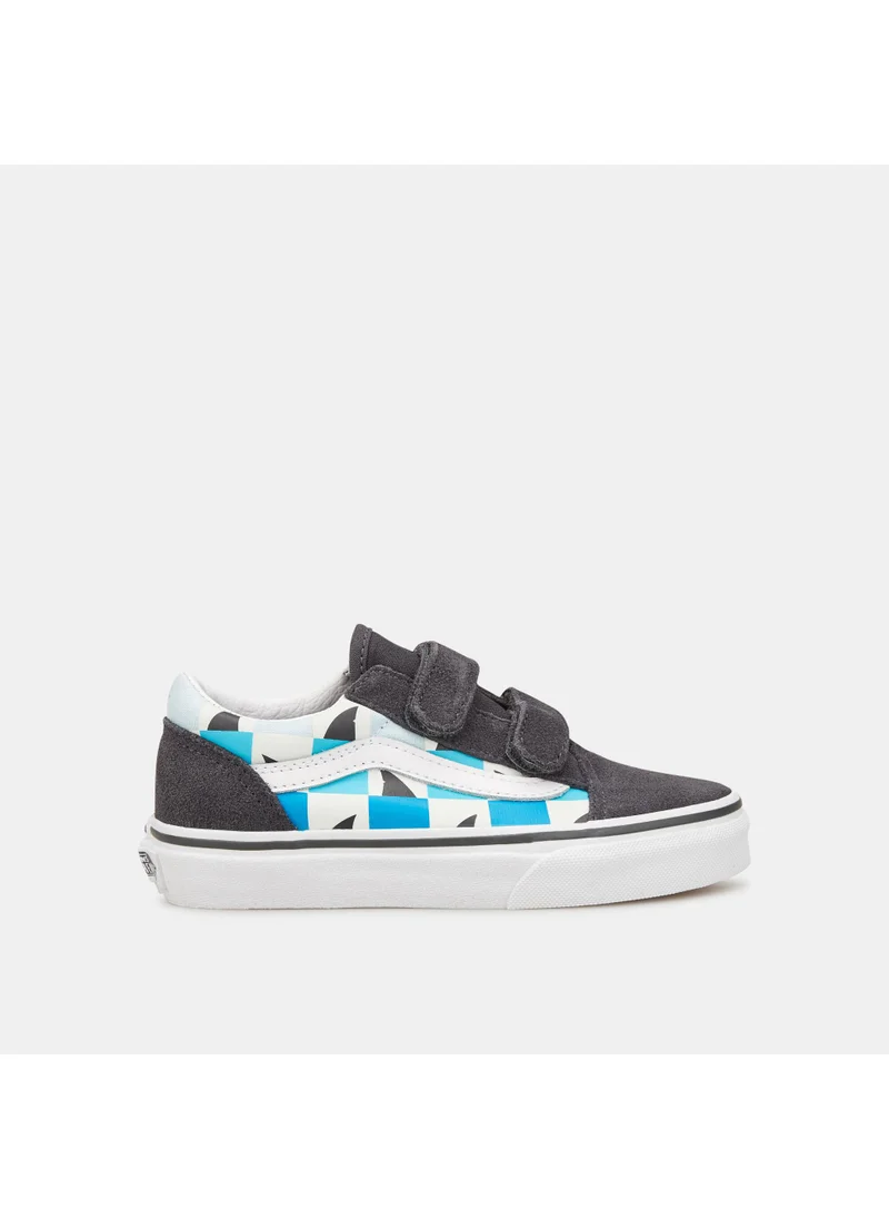 VANS Kids' Glow Checkerboard Sharks Old Skool Unisex Shoe