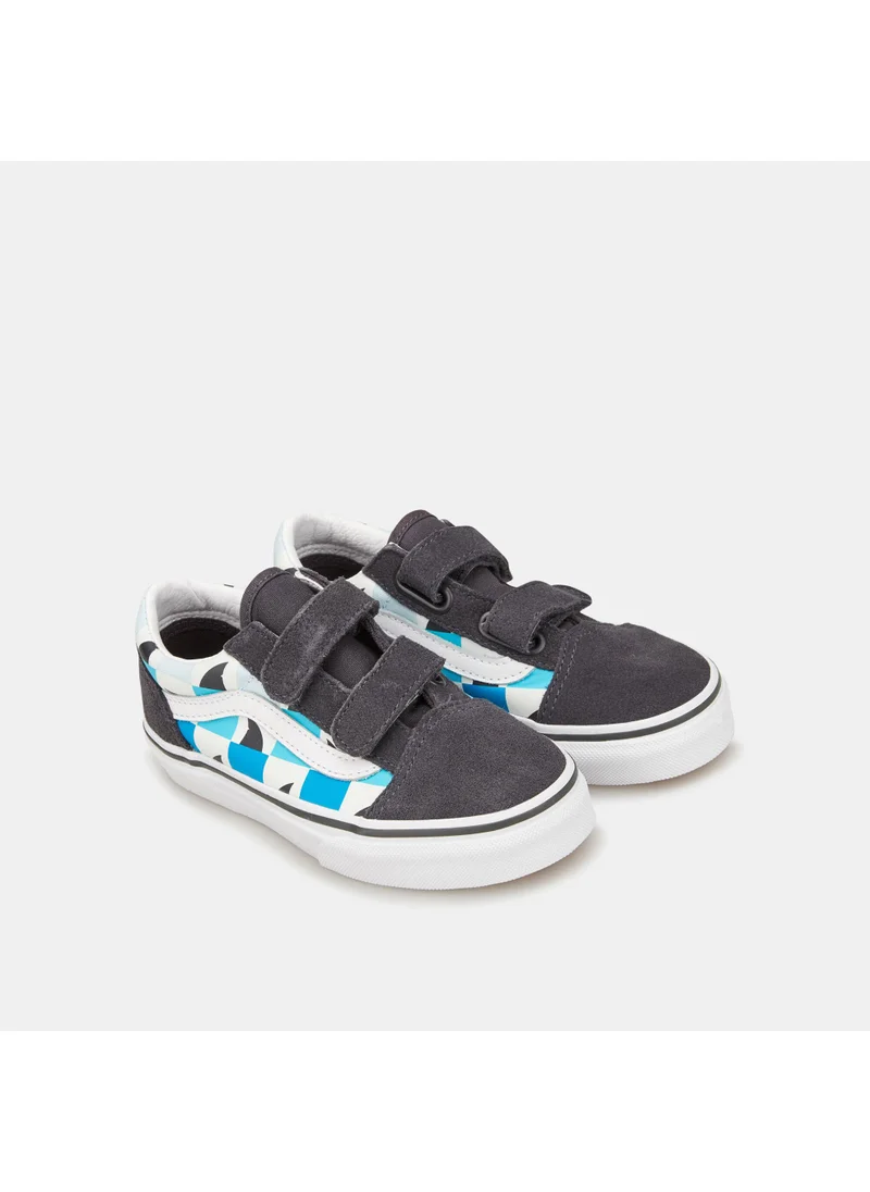 VANS Kids' Glow Checkerboard Sharks Old Skool Unisex Shoe