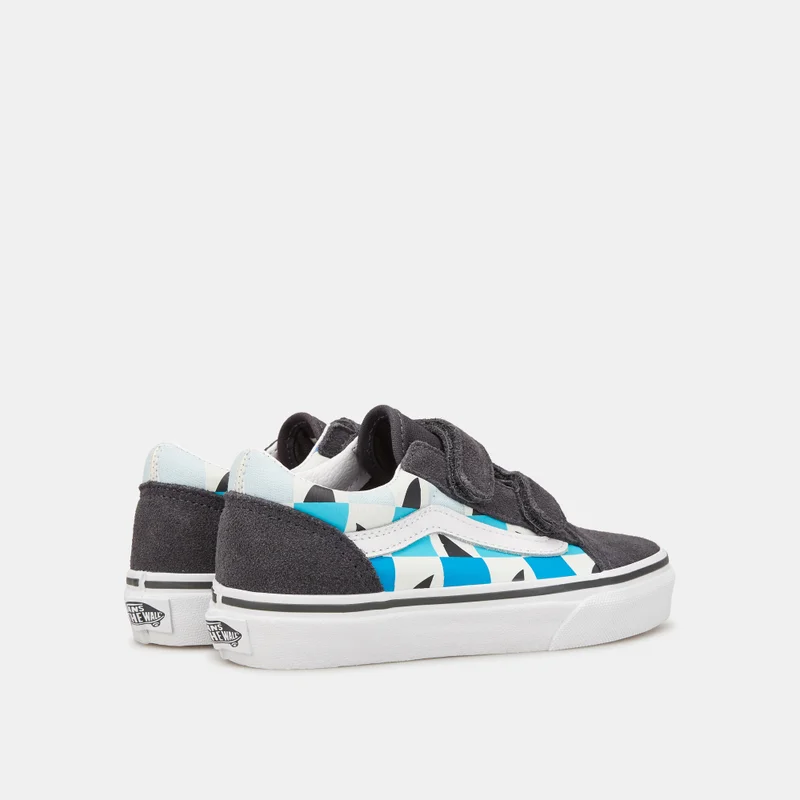 VANS Kids' Glow Checkerboard Sharks Old Skool Unisex Shoe