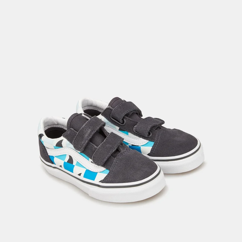 VANS Kids' Glow Checkerboard Sharks Old Skool Unisex Shoe