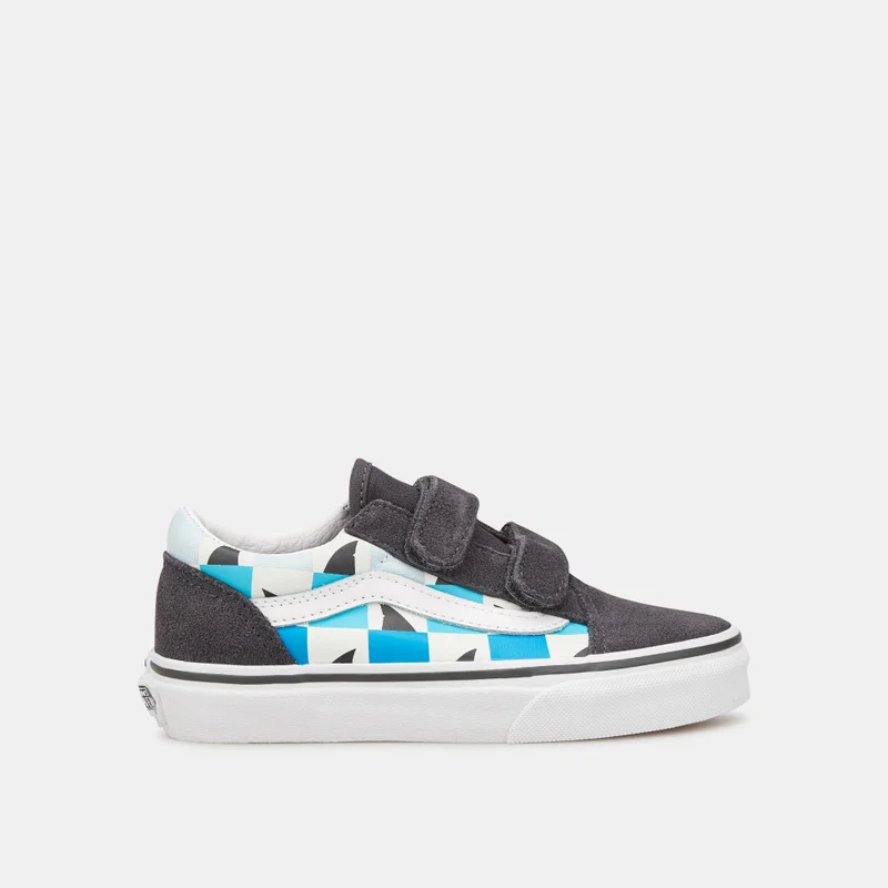 VANS Kids' Glow Checkerboard Sharks Old Skool Unisex Shoe