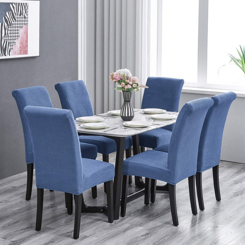 Howhic Stretch Chair Covers for Dining Room Set of 6, Removable Dining Room Chair Covers, Dining Chair Slipcovers Seat Protector, Great for Home and Banquet Decoration (Periwinkle Blue, 6 Pack) - Image 2