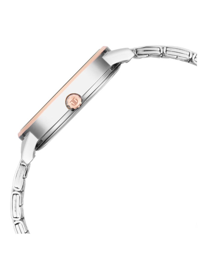 TITAN ساعة Workwear بمينا فضية وحزام من الفولاذ المقاوم للصدأ بلونين 2648KM01 - Image 3