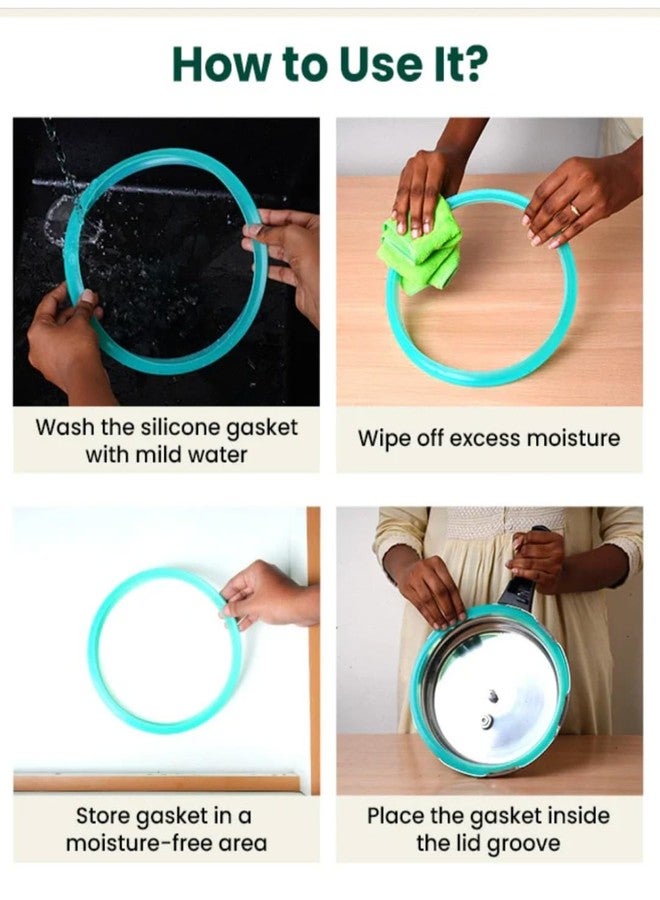QUICK CLICK GOODS Silicone Gasket compatible with Popular Svachh Aluminium Pressure Cooker, 2 Litre, 19 cm Diameter, Black - Image 5