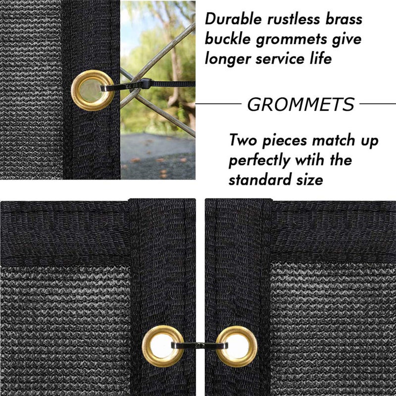 UPGRADE Privacy Screen Fence 5' x 50' Commercial Shade Cover with Brass Grommets Heavy Duty Perfect for Outdoor Back Yard, Black, Customizable - Image 3