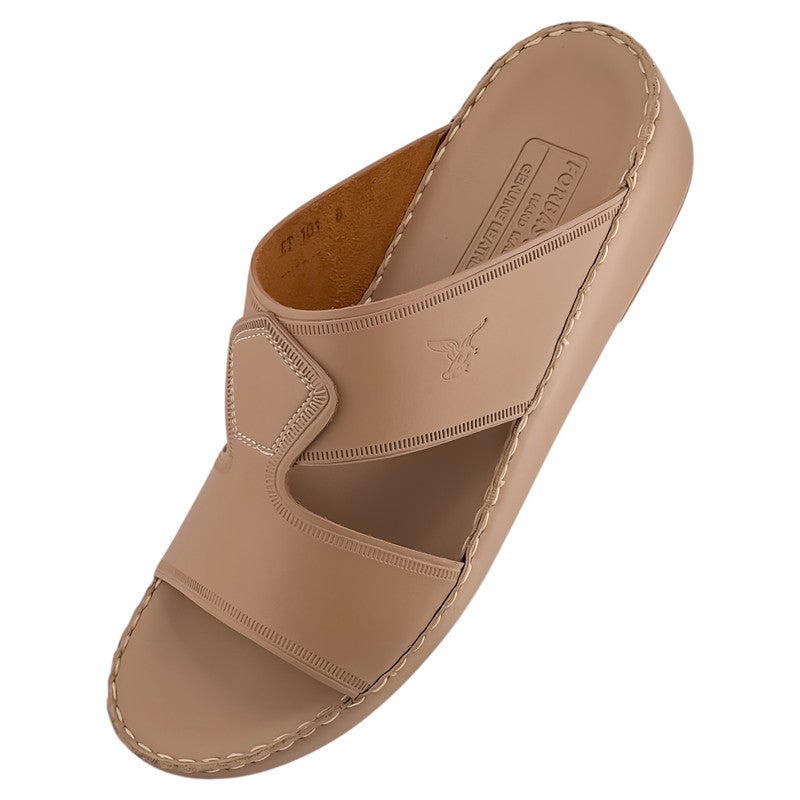 AET A E T Handmade Arabic Sandals For Men | Outdoor Mens Slippers | Everyday Flip Flops Open Toe | Arabic Genuine Softy Leather | New Design | Matching Color Footbed | Comfortable & LightWeight - Image 3