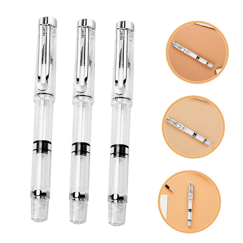 6pcs White Natural Hair Fountain Ink Brush Pen Set Soft Tip Calligraphy Pens Flexible Nib For Beginners Writing And Calligraphy Illustration - Image 4