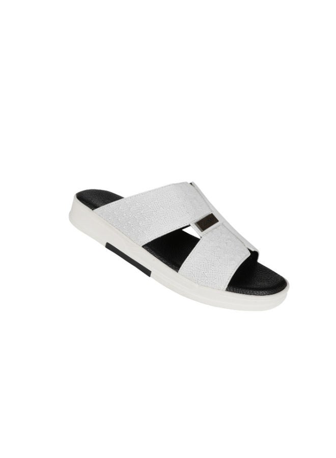 barjeel uno Barjeel Uno Mens Elegant Sandals MSA-116 White  - Image 1