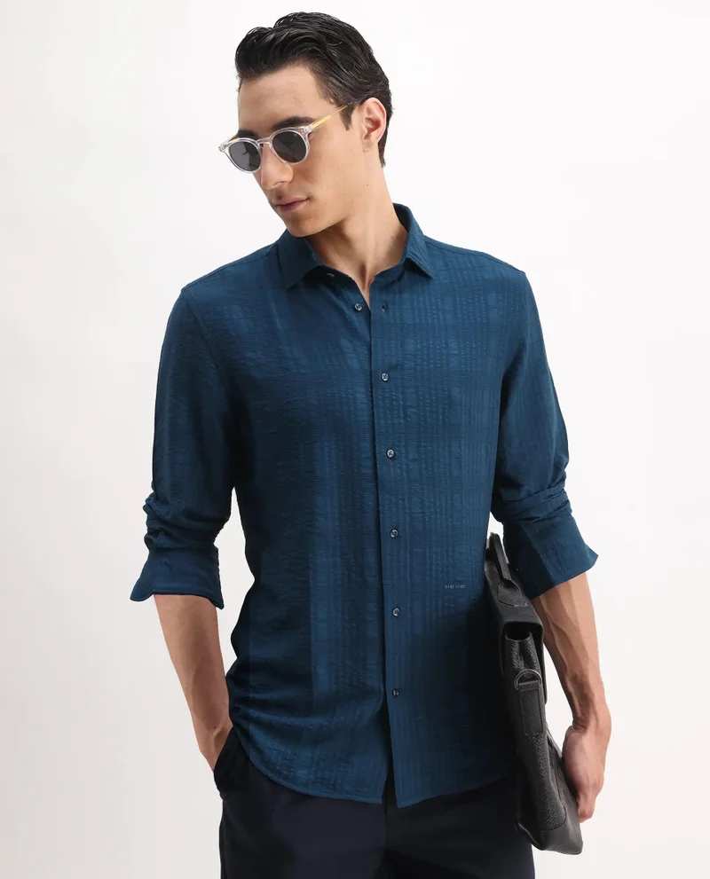 Rare Rabbit Men's Checked Viscose Shirt